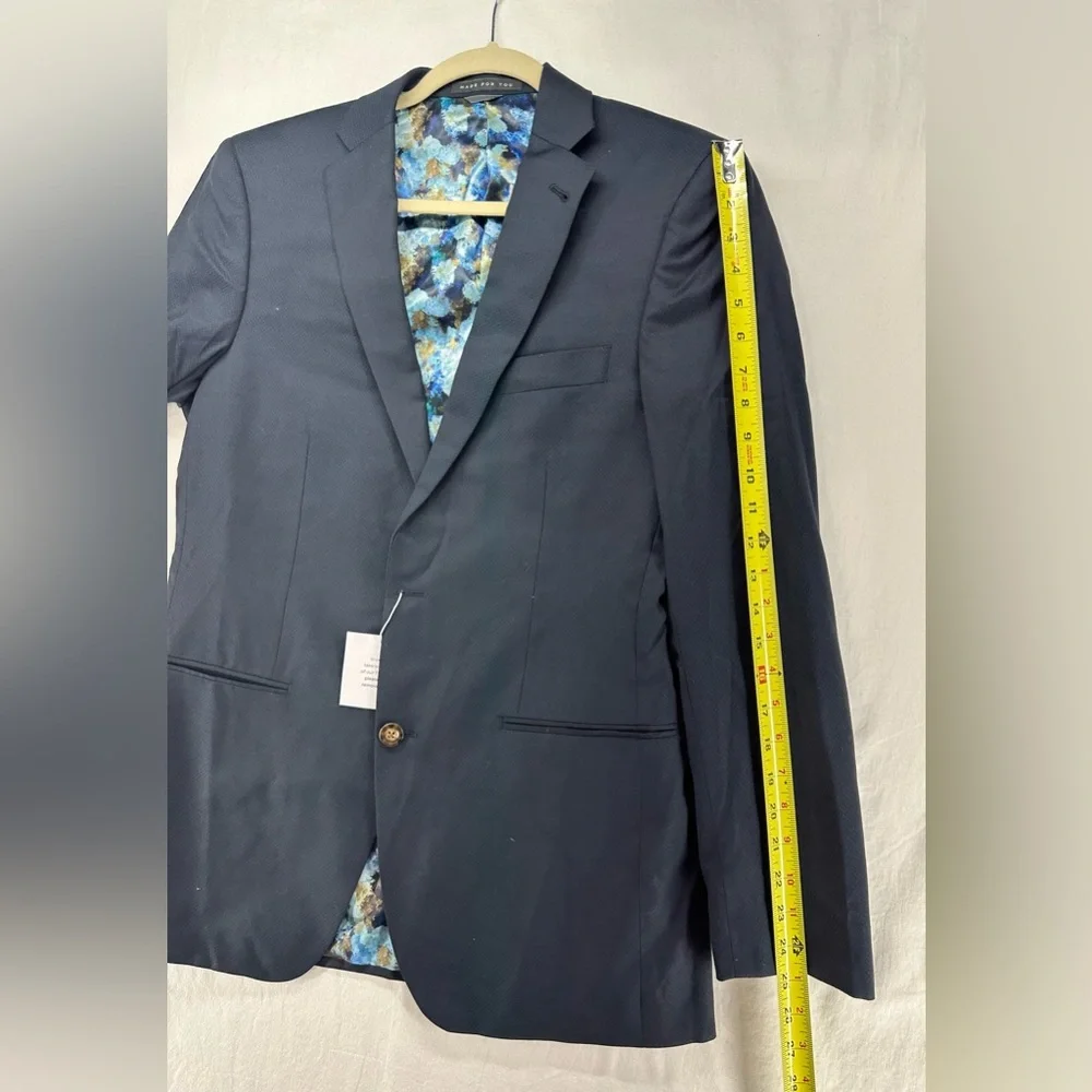 INDOCHINO Mens Solid Black 100% WOOL Sport Coat Suit Jacket‎ Blazer Size 38 NEW